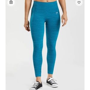 Gymshark Adapt Marl Seamless Leggings Atlantic Blue Shark Blue Sz Small